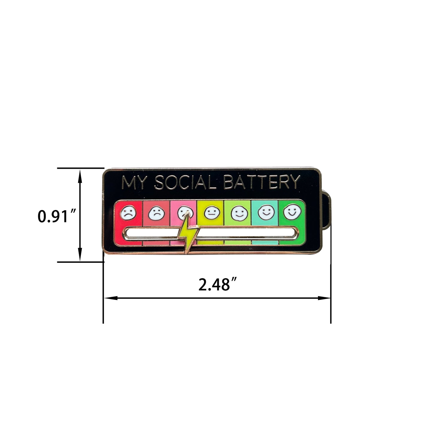 Social Battery Slider Pin